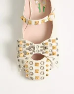 Valentino Mary-Jane Bowow Ballerina In Kidskin With Studs - Image 3